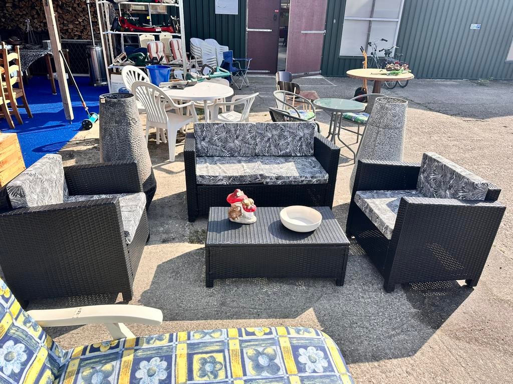 Tuinset, Ophalen, 4 zitplaatsen, Gebruikt, Wicker