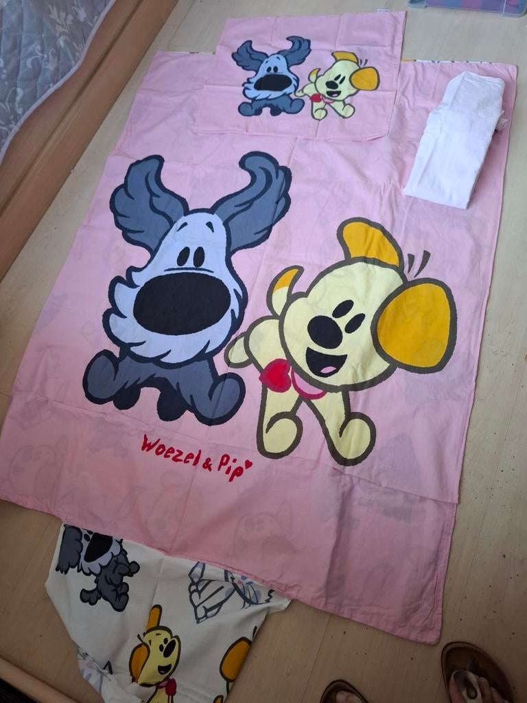 Dekbedovertrek ledikantmaat. Woezel en Pip, Kinderen en Baby's, Kinderkamer | Beddengoed, Jongetje of Meisje, Wit, Dekbedovertrek