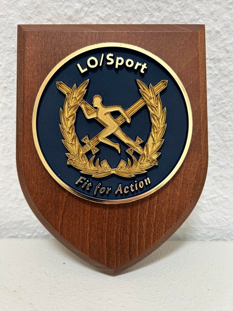 Wapenschild LO/Sport, Verzamelen, Militaria | Algemeen, Ophalen, Landmacht, Nederland, Embleem of Badge