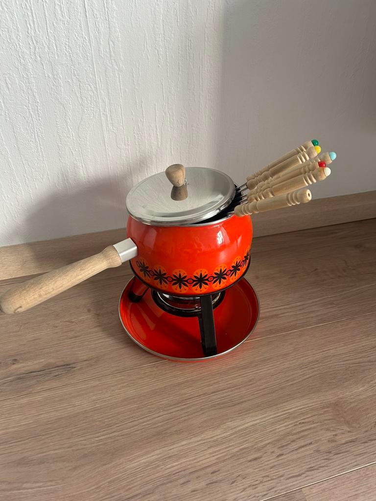 Fondueset vintage, Witgoed en Apparatuur, Fonduesets, Ophalen of Verzenden, Gebruikt, Brander, Fondueset