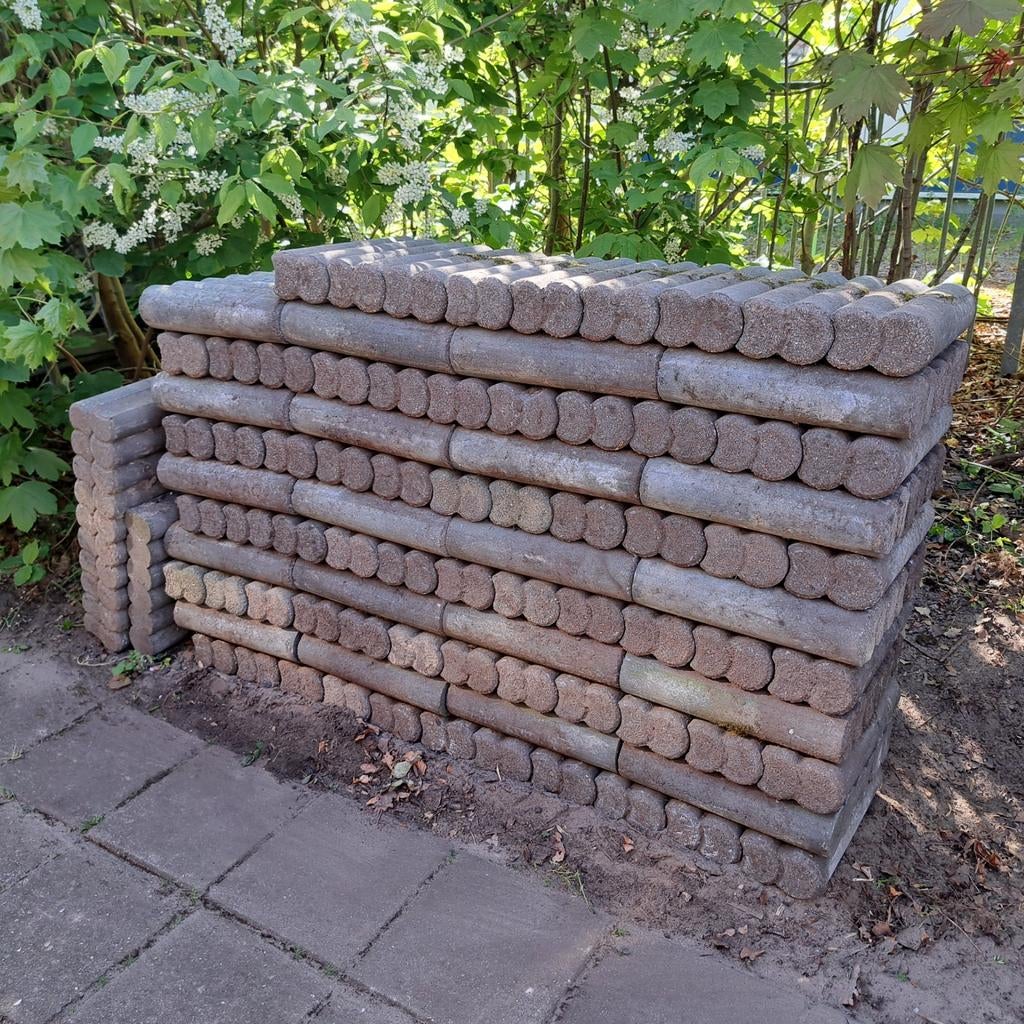 Pallisade antraciet 128 stuks en 3 bandjes, Tuin en Terras, Ophalen, Gebruikt, 25 tot 50 cm, Overige typen