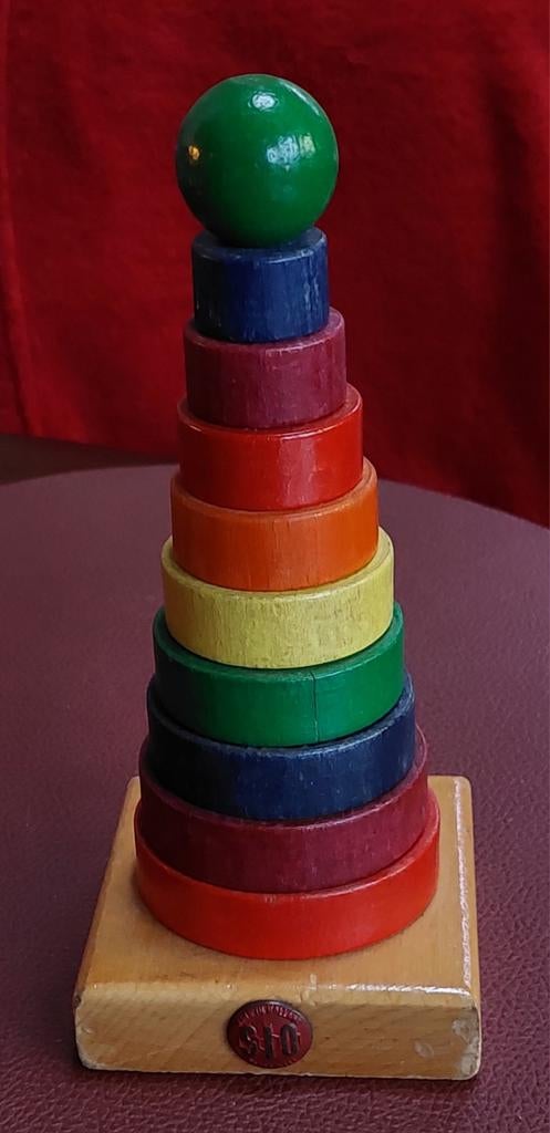 Vintage houten SIO stapeltoren, Antiek en Kunst, Antiek | Speelgoed, Ophalen of Verzenden