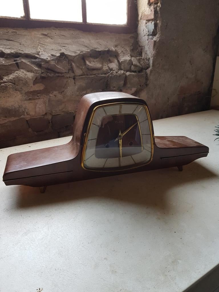 Vintage Plato Tafelklok - Jaren '60 Design, Antiek en Kunst, Ophalen