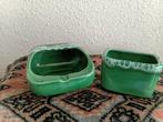 Vintage Groene Keramische Asbak met Sigarettenhouder, Ophalen of Verzenden