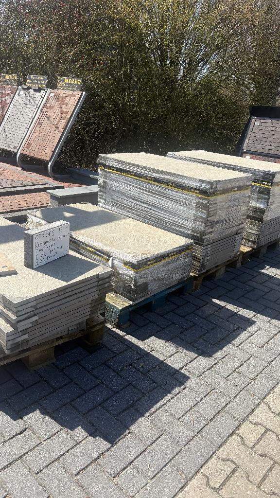 keramische tuintegel 120x60x2 grijs 54m2, Tuin en Terras, Tegels en Klinkers, Keramiek, Nieuw, Ophalen of Verzenden, 10 m² of meer