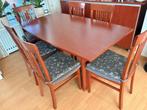 Kersen Eettafel met 6+2 Stoelen, Dressoir en TV Meubel, Ophalen, Gebruikt, 100 tot 150 cm, Vijf personen of meer