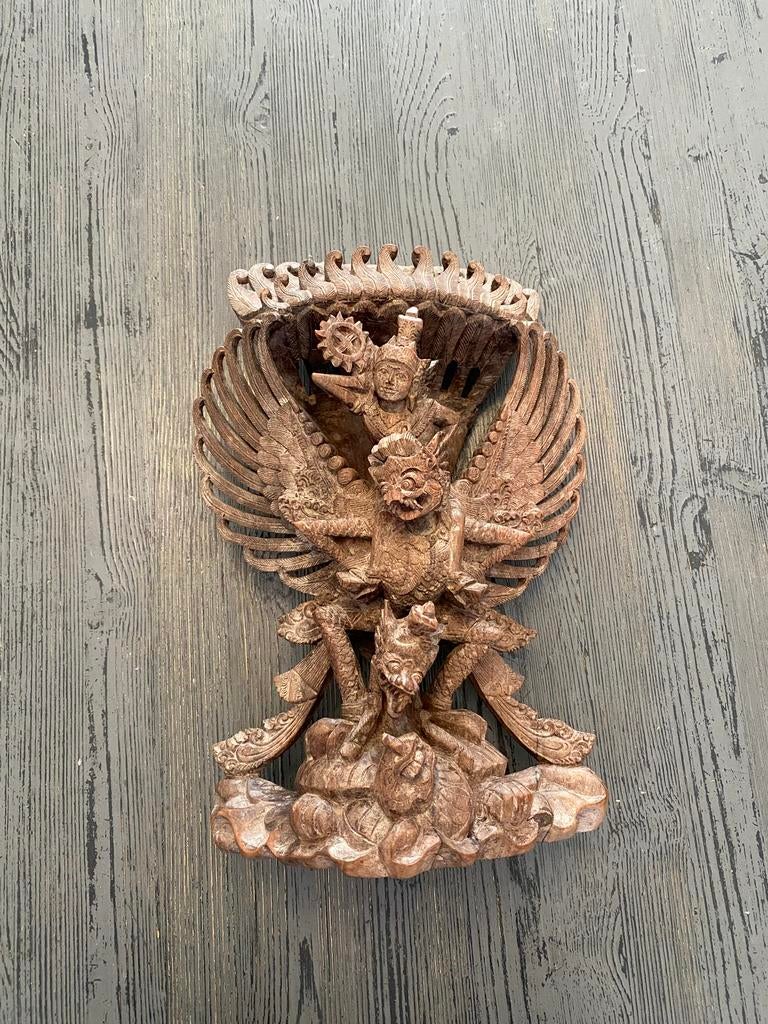 Houten Garuda Beeld, Ophalen of Verzenden, Gebruikt