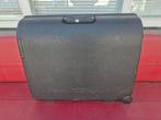 Zwarte harde koffer met wieltjes en uitschuifbare handgreep, Wieltjes, Gebruikt, 50 tot 60 cm, Hard kunststof
