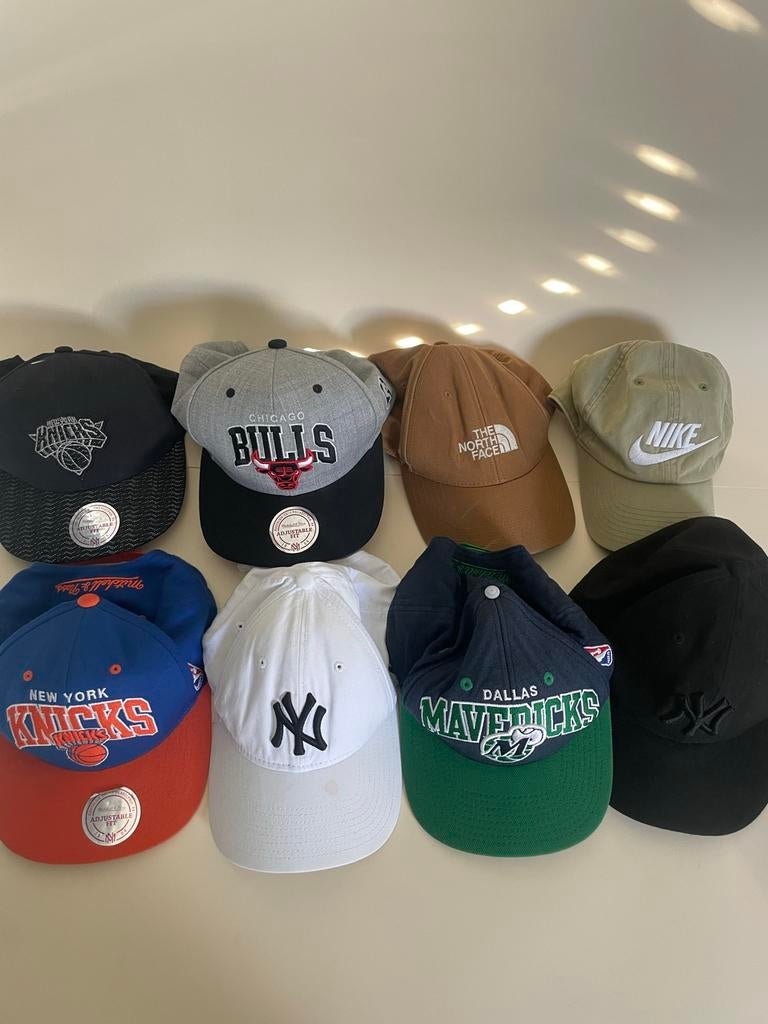 8x New Era / MLB caps – Yankees, vintage, verstelbaar – bund, Ophalen of Verzenden, Gedragen, One size fits all, Pet