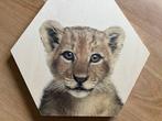Hexagon Hout Baby Lion, Ophalen, Minder dan 50 cm, Nieuw, Print