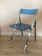 Transparantel ichtblauw acryl Klaptoel Kare design 1980, Ophalen, Blauw, Zo goed als nieuw, Metaal