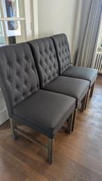 Set van 6 antraciete eettafelstoelen, Ophalen, Gebruikt, Stof, Grijs