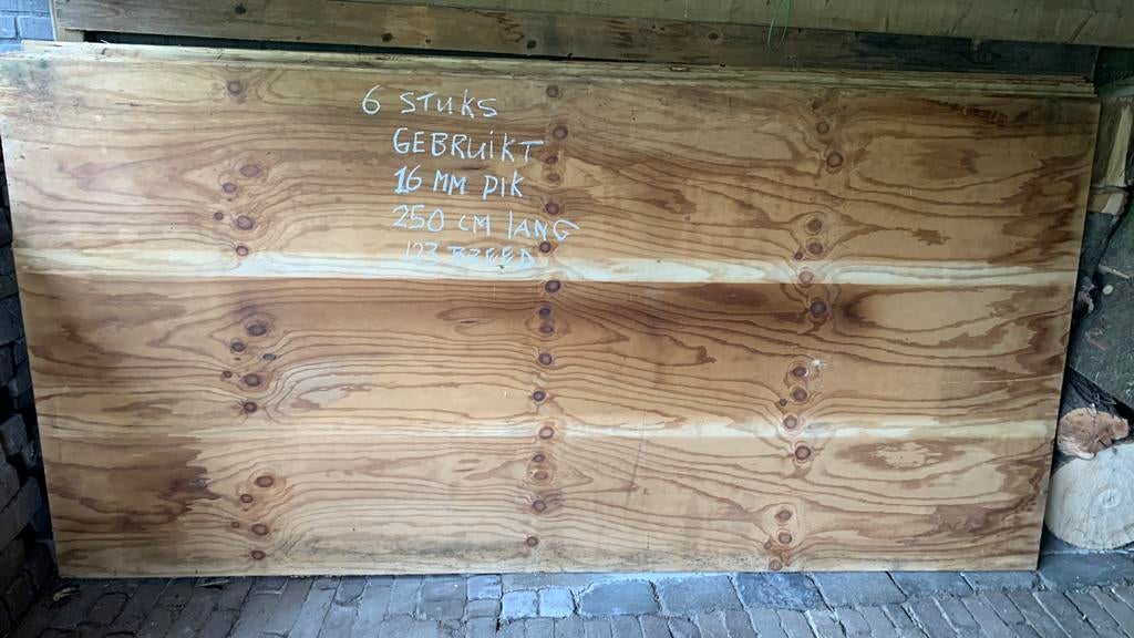 Underlayment. Platen 6x, Ophalen, Gebruikt, Minder dan 25 mm, Plank