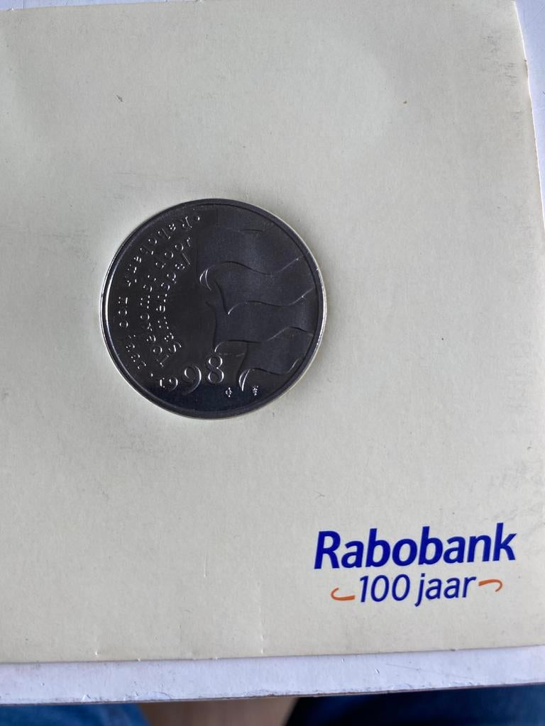 Herdenkingsmunt Rabobank 100 jaar 1987, Postzegels en Munten, Munten | Nederland, Ophalen of Verzenden, Koningin Juliana, Overige waardes