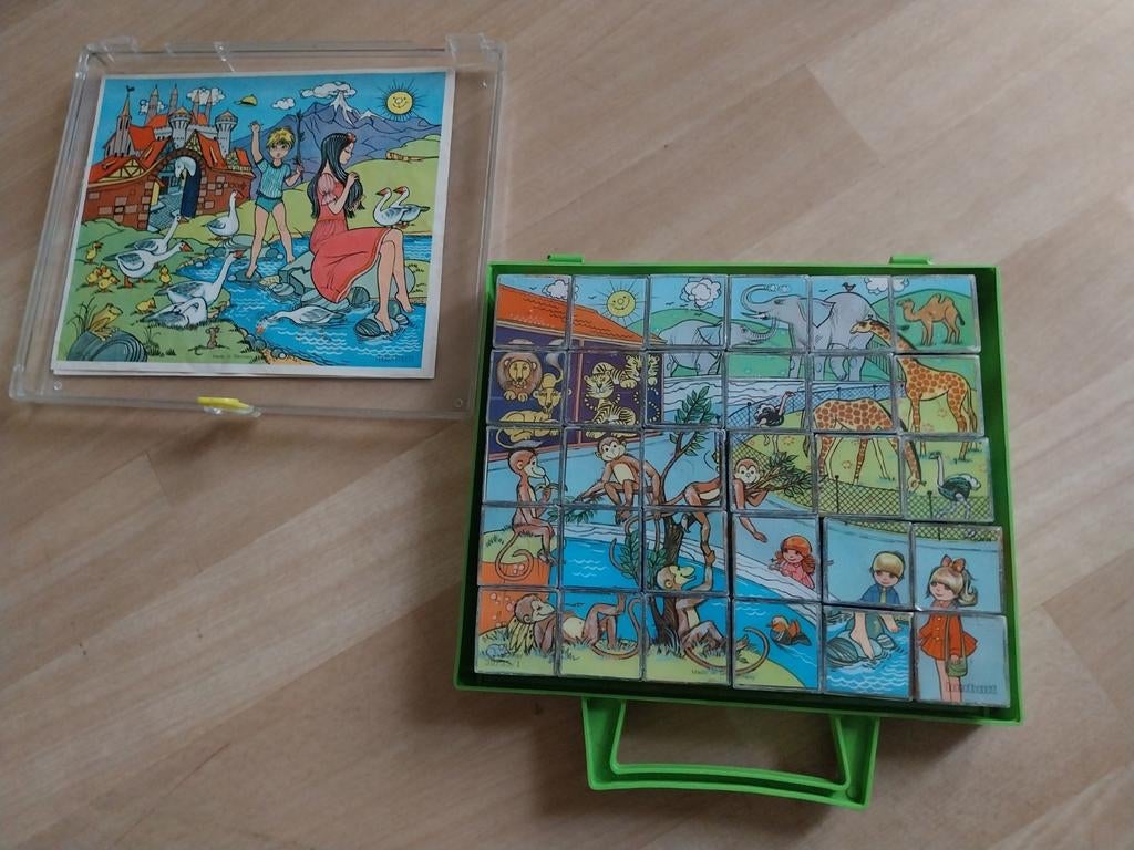 VINTAGE  BLOKKEN PUZZEL, Ophalen of Verzenden