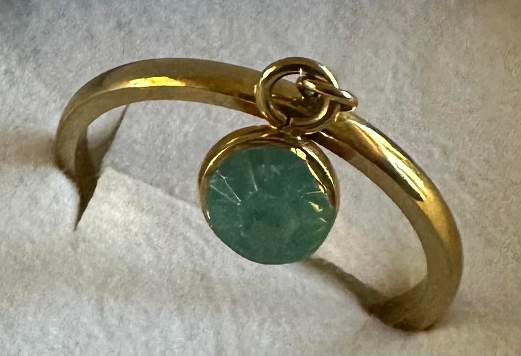 IXXXI gouden vulring met groene swarovski kristal mt17 Nieuw, Met kristal, Nieuw, Ophalen of Verzenden, Dame