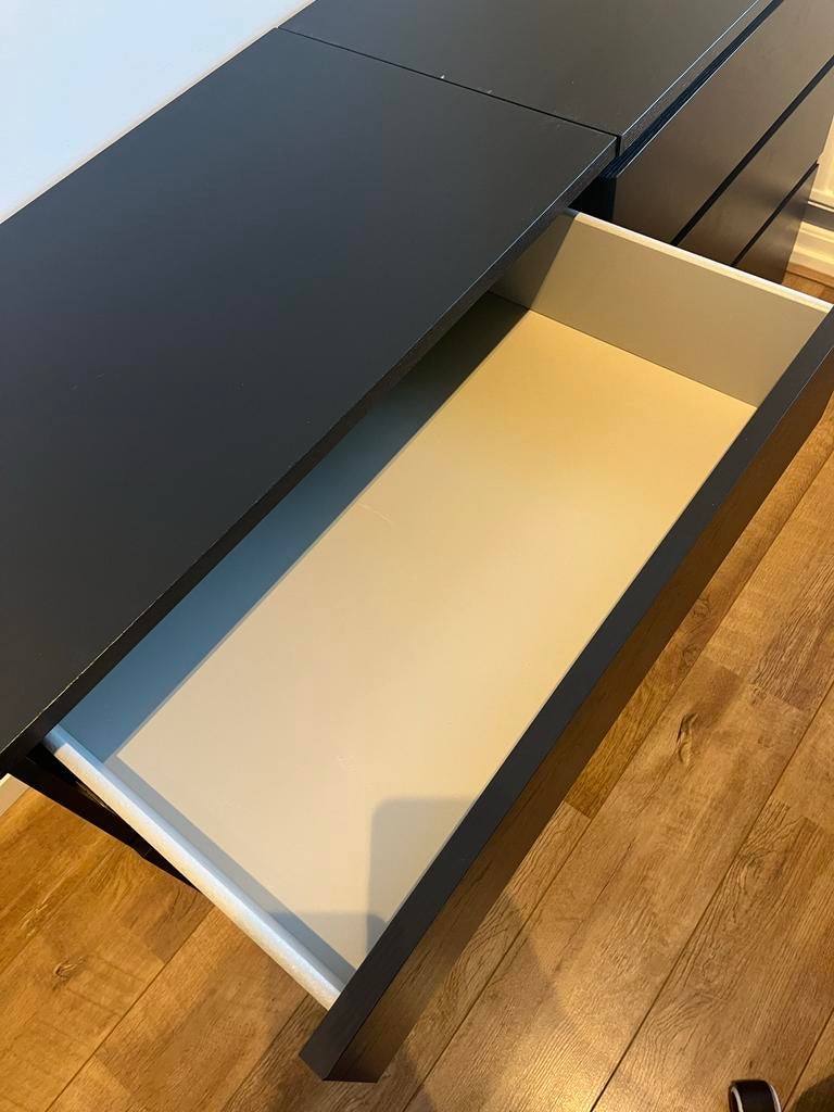 2x IKEA MALM Kast Zwart 80x48x77 cm, Ophalen, Gebruikt, 50 tot 100 cm, 3 of 4 laden