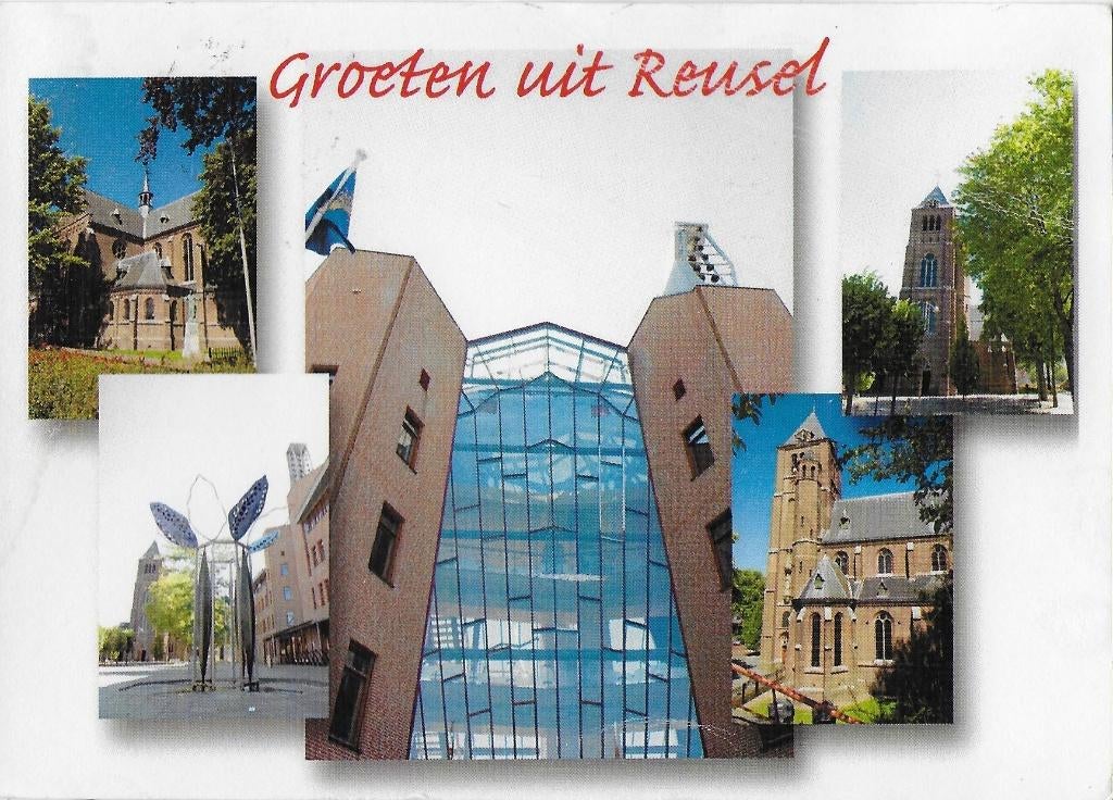 Ch23 gelopen ansichtkaart groeten uit reusel, Ophalen of Verzenden, 1980 tot heden, Gelopen