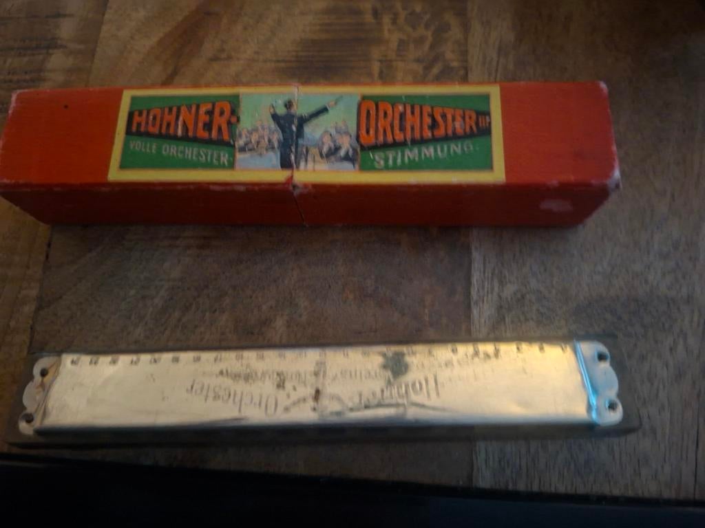 Vintage Hohner "The 64" Chromonica C-mondharmonica, Gebruikt, Ophalen of Verzenden, Met koffer of doosje, C-mondharmonica