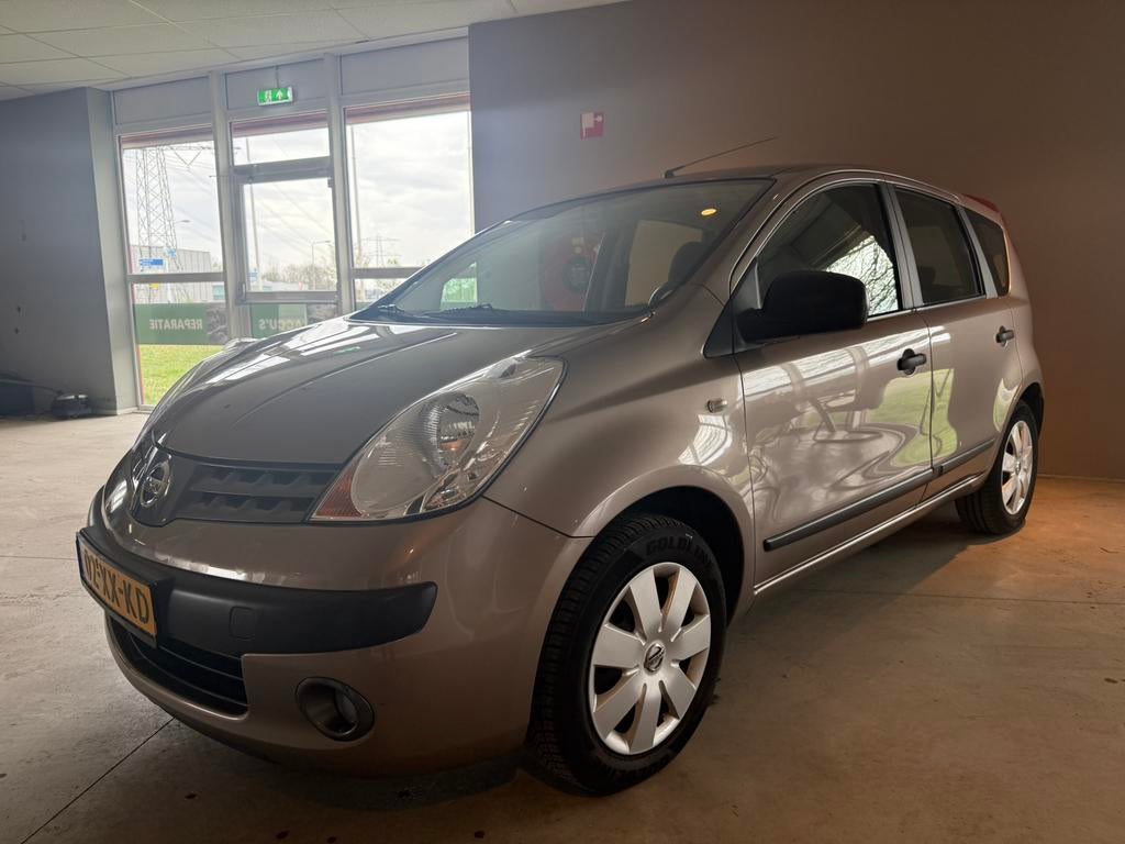 Nissan Note 1.6 16V AUT 2007 Bruin Airco/Apk/Nap!, Stof, 4 cilinders, Bruin, 49 €/maand
