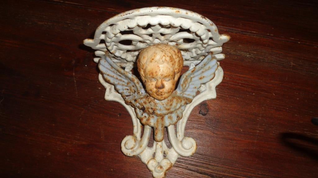Engel muursteun planchet vintage gietijzer, Antiek en Kunst, Verzenden