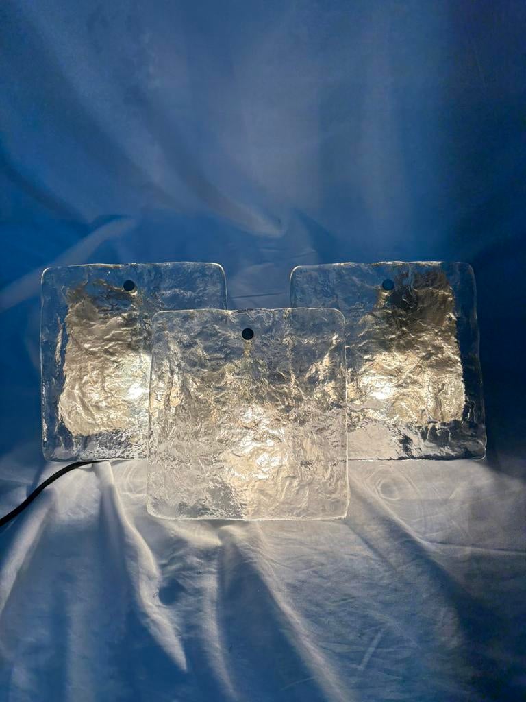 J.T. Kalmar Franken vintage ijsglas wandlamp jaren 60, Ophalen of Verzenden, Gebruikt, Glas