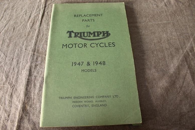 Triumph 1947 1948 models motorcycle parts list 3T 5T T100, Motoren, Ophalen of Verzenden, Triumph