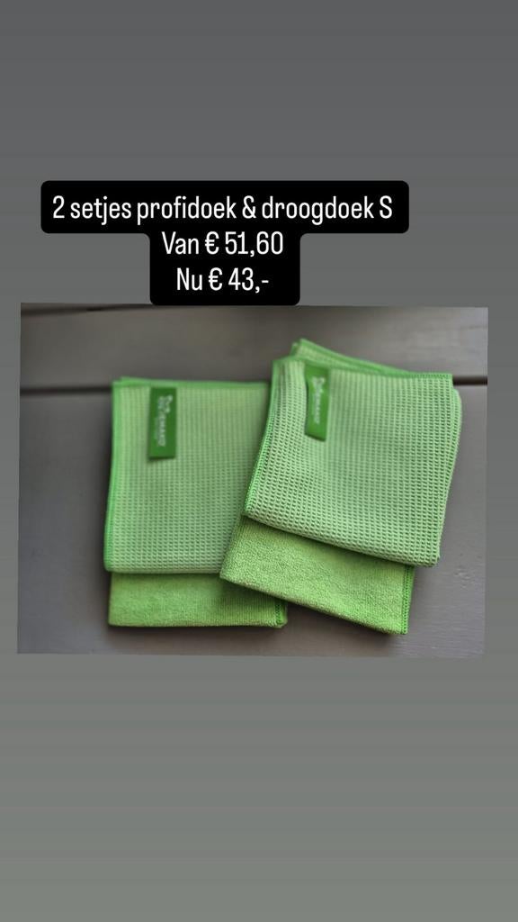 2 sets profidoek & droogdoek S - Nieuw!, Huis en Inrichting, Schoonmaakartikelen, Ophalen of Verzenden, Mop of Dweil