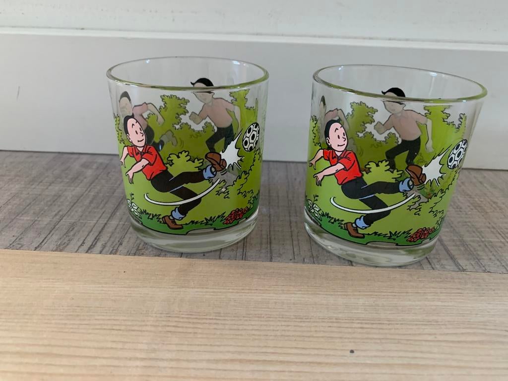 2x Suske & wiske glazen, Ophalen of Verzenden, Zo goed als nieuw, Bierglas