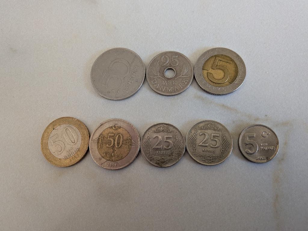 Vreemde munten :Turkije -Polen -Denemarken-Hongarije, Postzegels en Munten, Munten | Europa | Niet-Euromunten, Ophalen of Verzenden