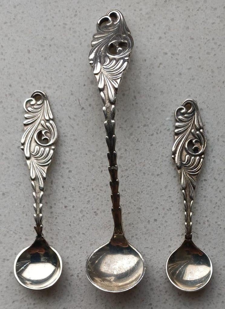 3 Zilveren lepeltjes, Antiek en Kunst, Ophalen of Verzenden, Zilver
