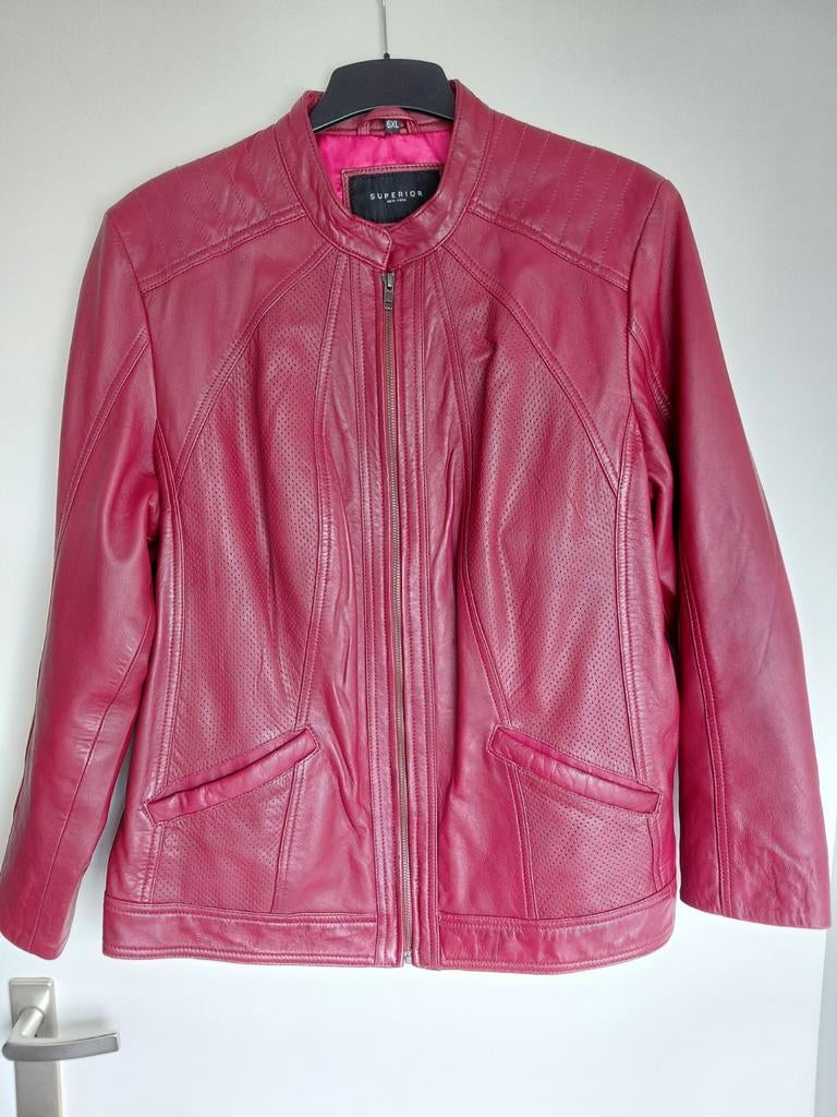 Prachtig soepel leren jasje. Maat 48, Ophalen of Verzenden, Zo goed als nieuw, Maat 46/48 (XL) of groter, Rood