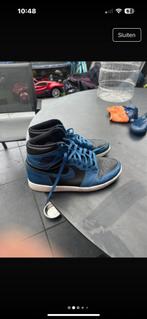 Nike Air Jordan 1 Mid - Blauw/Zwart, Ophalen of Verzenden, Gedragen, Blauw, Sneakers of Gympen