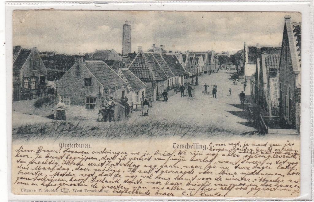 Terschelling-Westerburen 1901, Verzenden, Voor 1920, Gelopen, Waddeneilanden