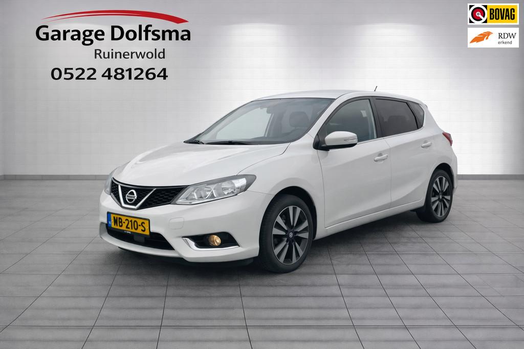 Nissan Pulsar 1.2 DIG-T N-Connecta-AUTOMAAT-NAVI-CLIMA-TREKH, Gebruikt, 4 cilinders, Wit, Origineel Nederlands