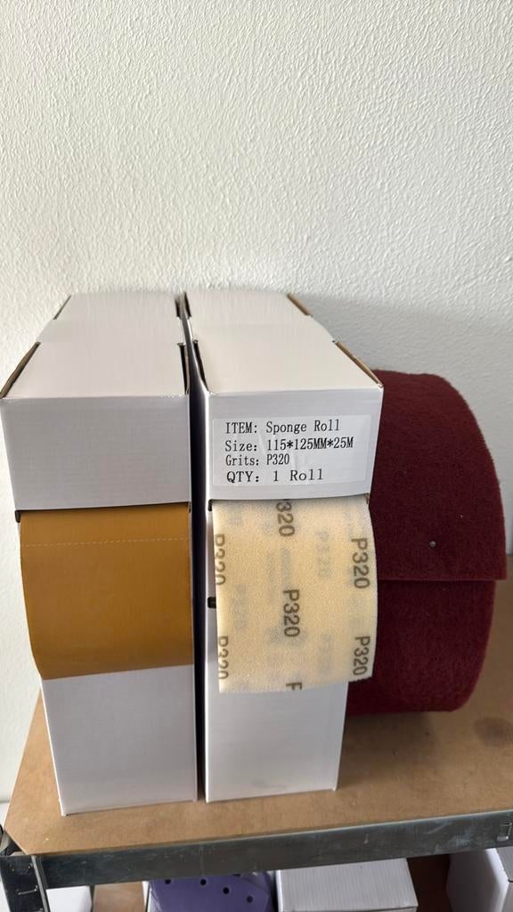 Schuurpapier schuurrol met foam rug 25m x 114mm, Ophalen of Verzenden, Nieuw, Overige typen