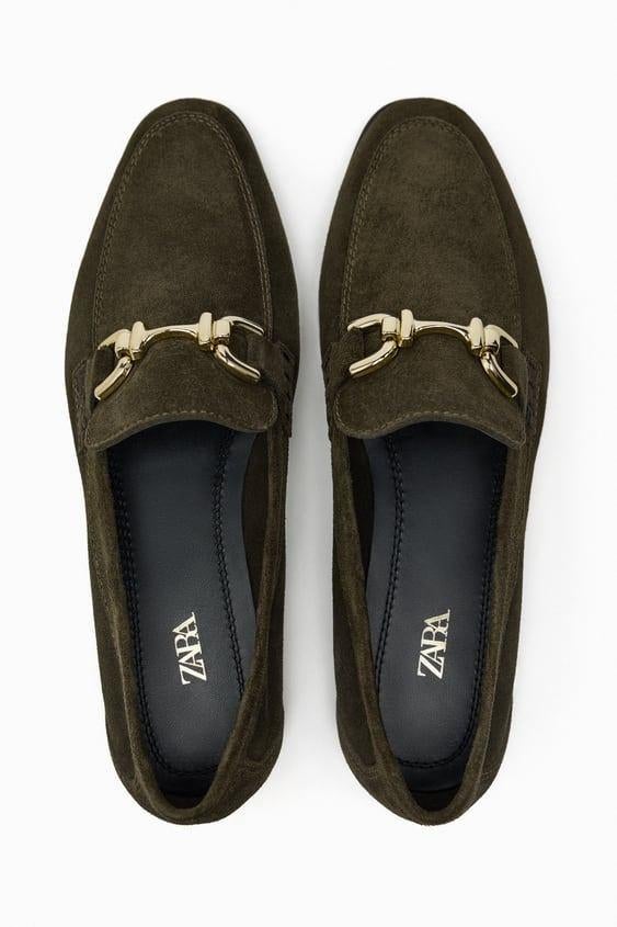 Zara suede bruine instappers mocassins met gesp maat 39, Bruin, Nieuw, Ophalen of Verzenden, Zara