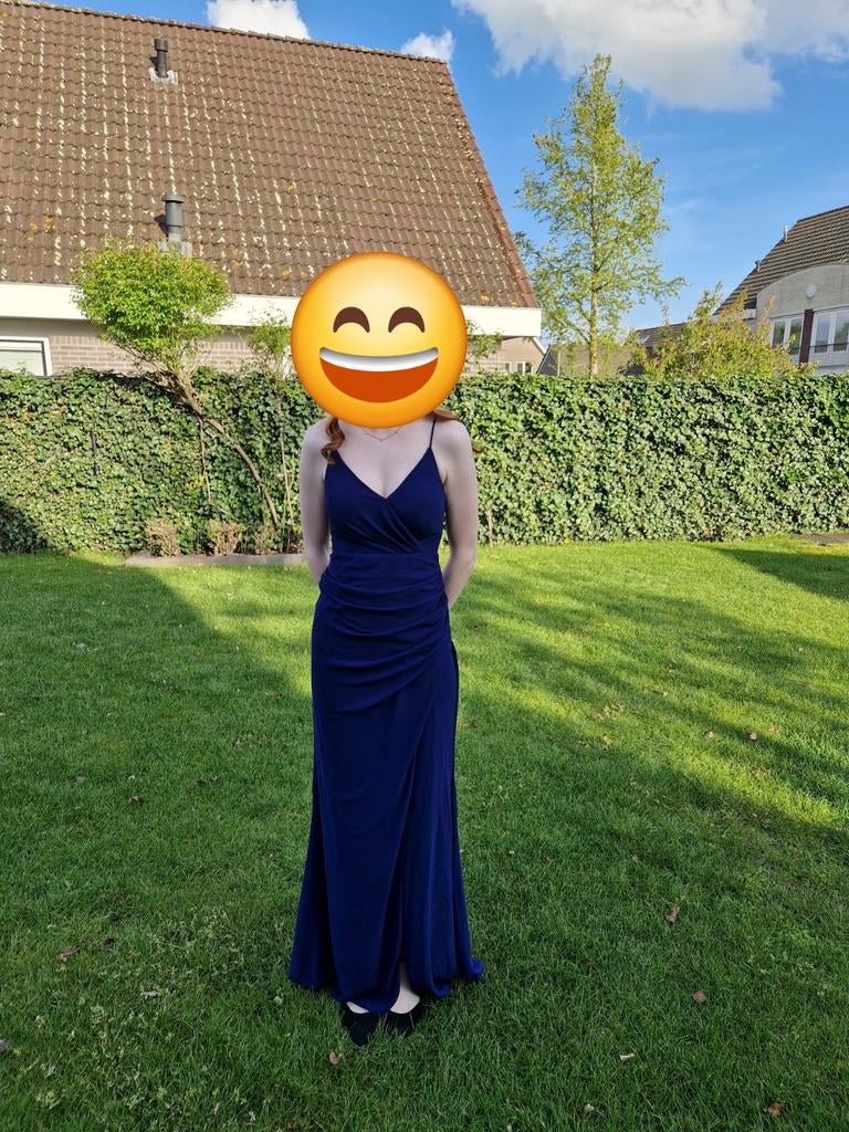 Gala jurk donker blauw.maat s, Ophalen of Verzenden, Carnaval