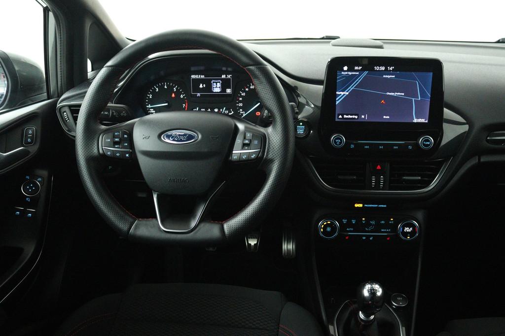Ford Fiesta 1.0 EcoBoost ST-Line (TREKHAAK, STOEL/STUUR VERW, Gebruikt, 580 kg, 1064 kg, 49 €/maand