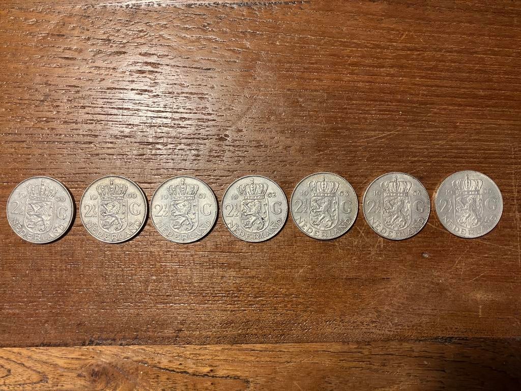 Serie zilveren rijksdaalders Juliana, Postzegels en Munten, Munten | Nederland, Ophalen of Verzenden, Koningin Juliana, 2½ gulden