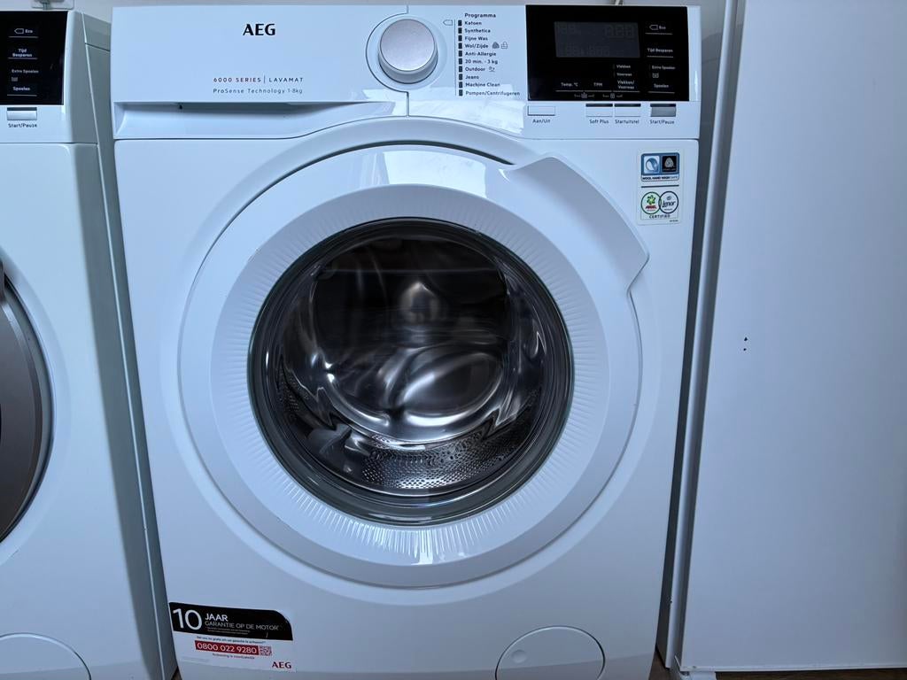 Zo goed als Nieuw in Nieuwstaat Jong AEG 6000 Series 8Kg, AEG, 1200 tot 1600 toeren, AEG, 8 tot 10 kg