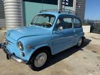 Seat/Fiat 600, bj 1969, slechts 49.000 km met suicide doors!, Stof, Blauw, Bedrijf, Handgeschakeld