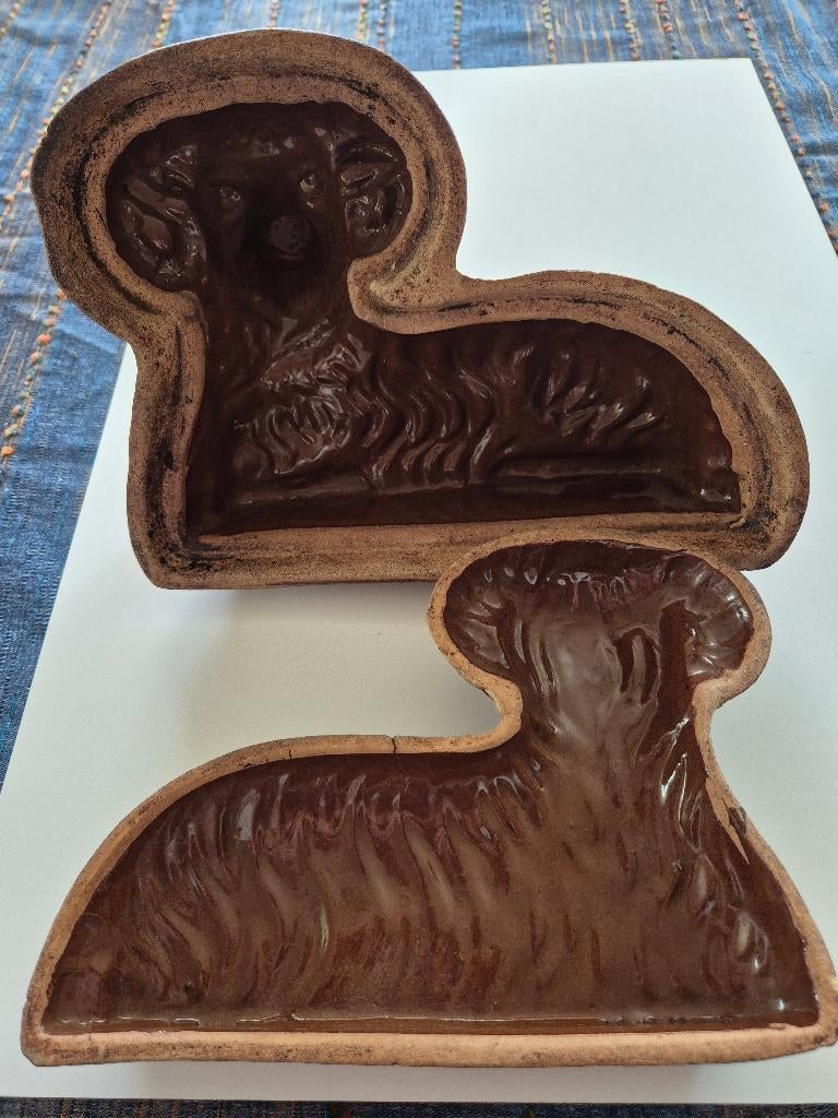 Aardewerken bakvorm schaap dubbel, Ophalen of Verzenden