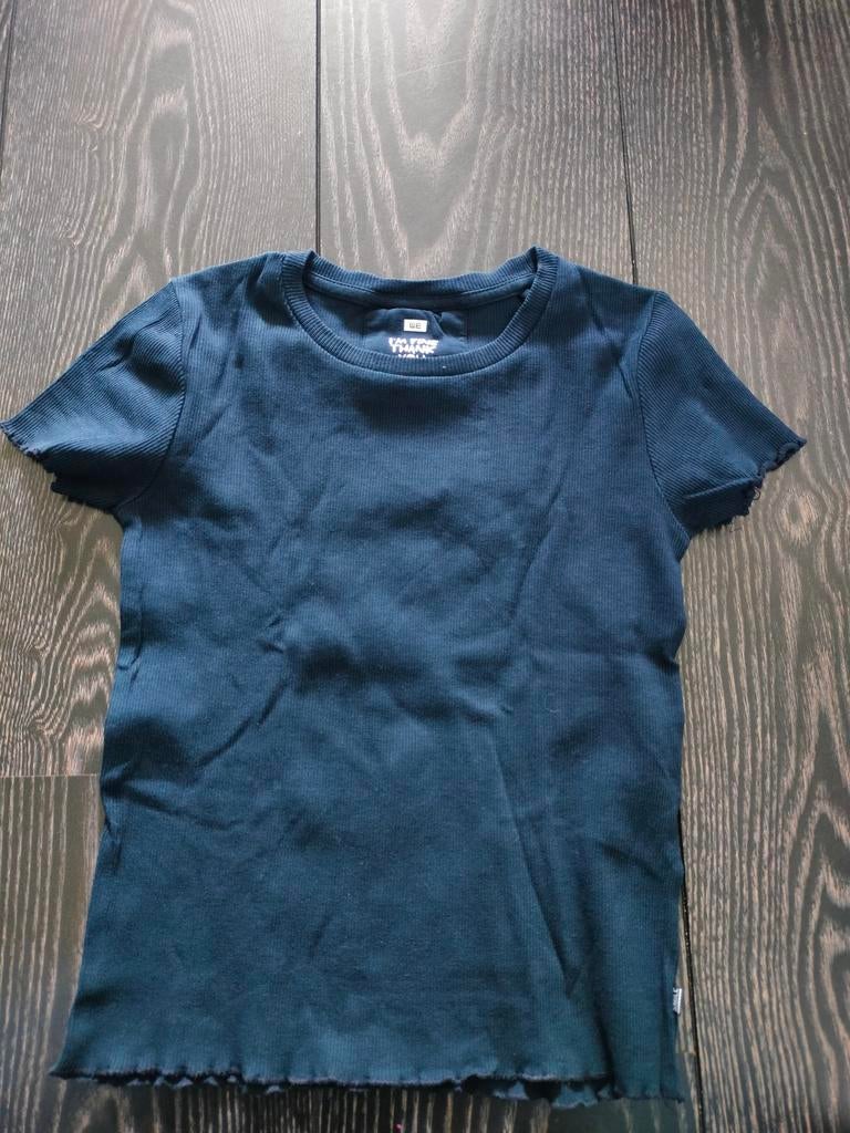 WE fashion t-shirt donkerblauw 134/140, Kinderen en Baby's, Kinderkleding | Maat 134, Gebruikt, Meisje, Ophalen of Verzenden, Shirt of Longsleeve