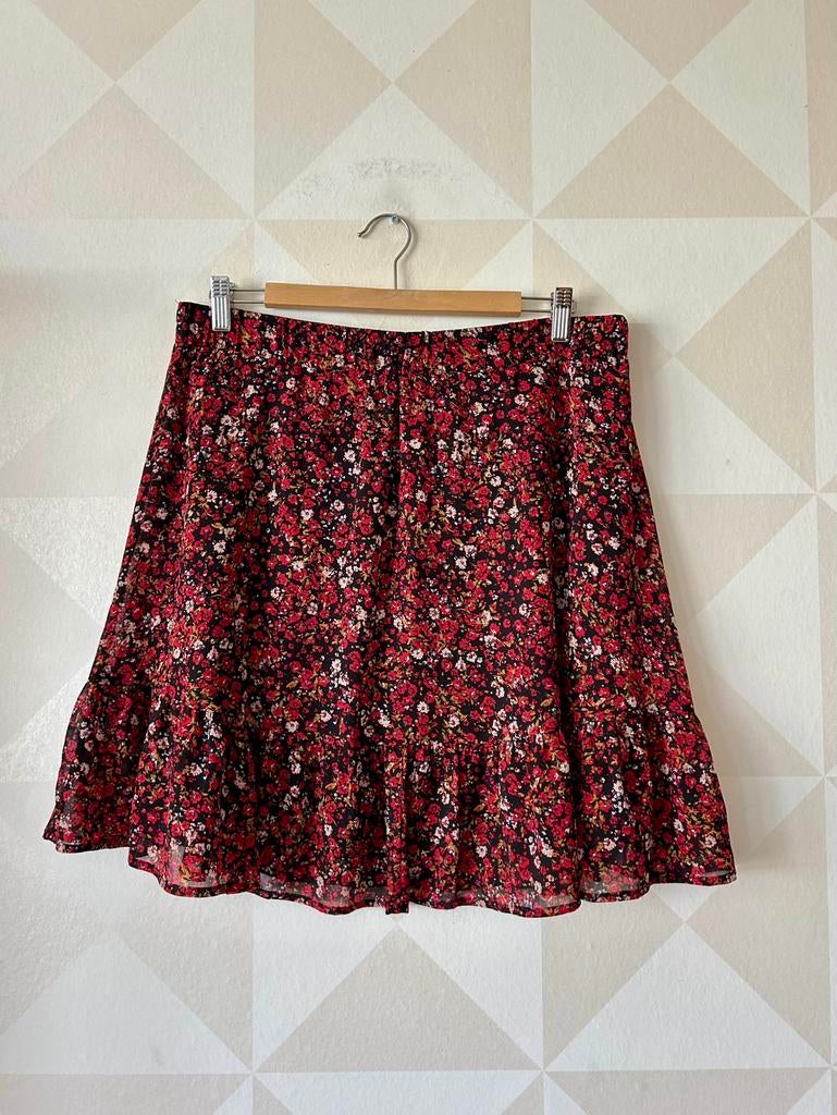 Esprit strokenrok rood bloem boho XL/42 zgan, Kleding | Dames, Rokken, Maat 46/48 (XL) of groter, Ophalen of Verzenden, Zo goed als nieuw