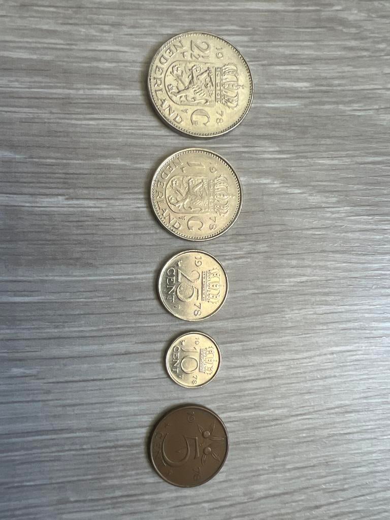Hele set gulden uit 1978, Ophalen, Koningin Juliana, Overige waardes, Setje