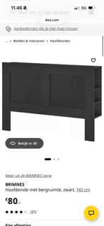 Ikea brimnes hoofdbord 140 breed, Ophalen, Wit, Tweepersoons, 140 cm