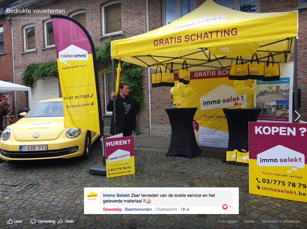 bedrukte partytent vouwtent - goedkoop, Ophalen of Verzenden, Minder dan 5 meter