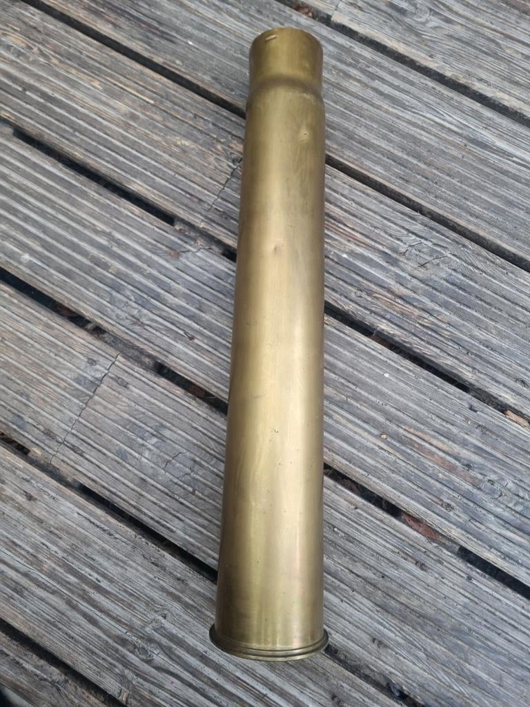 Britse 3-inch kaliber MK-II M2 huls 2e wereldoorlog 58.5 cm, Ophalen of Verzenden, Engeland, Hulzen of Bodemvondsten