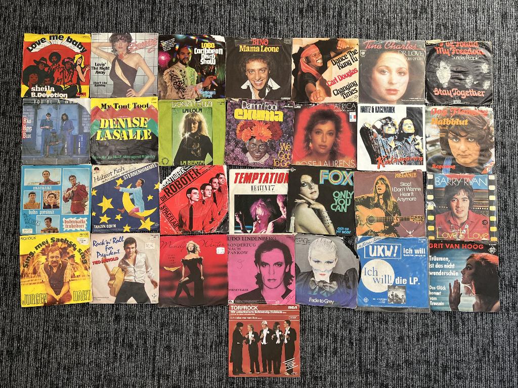 Grote partij 7" singles (voornamelijk Schlager/Duitstalig), Ophalen, Gebruikt, Overige genres, 7 inch